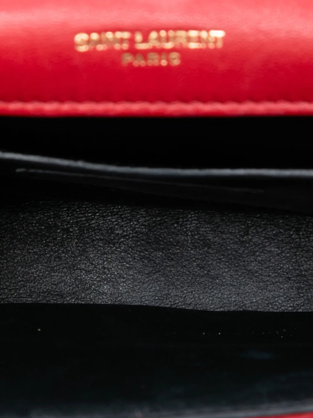 SAINT LAURENT Pre-owned 2019 Small Chevron Lambskin Monogram Sulpice Bag Crossbody Bag In Red