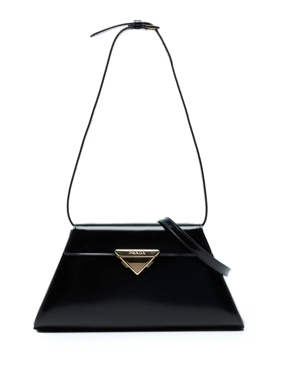 Pre-owned Prada 2021-2025 Medium Brushed Leather Satchel In Black