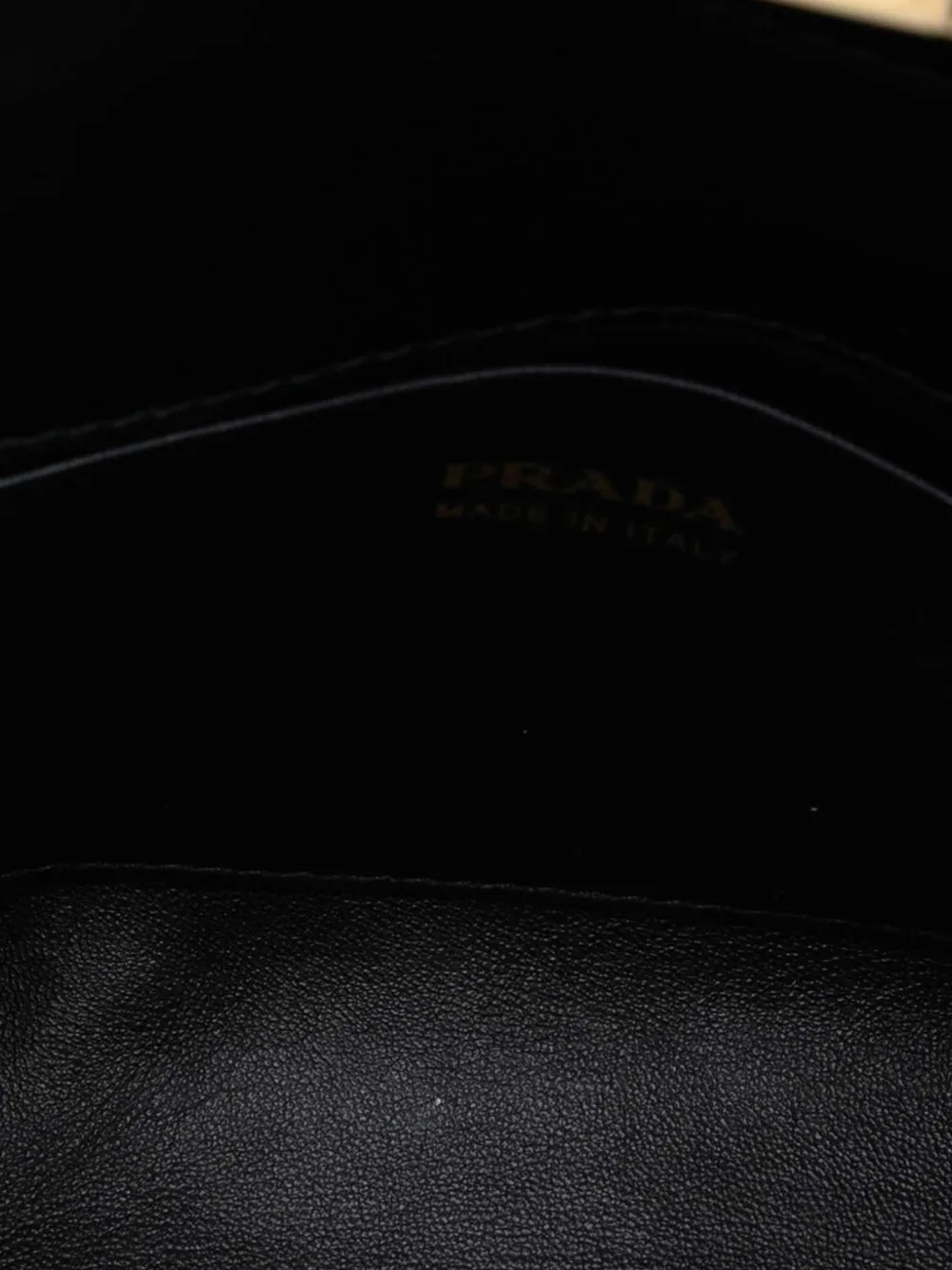 Pre-owned Prada 2021-2025 Medium Brushed Leather Satchel In Black