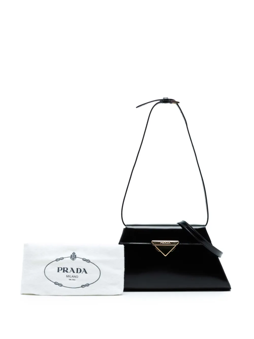 Pre-owned Prada 2021-2025 Medium Brushed Leather Satchel In Black