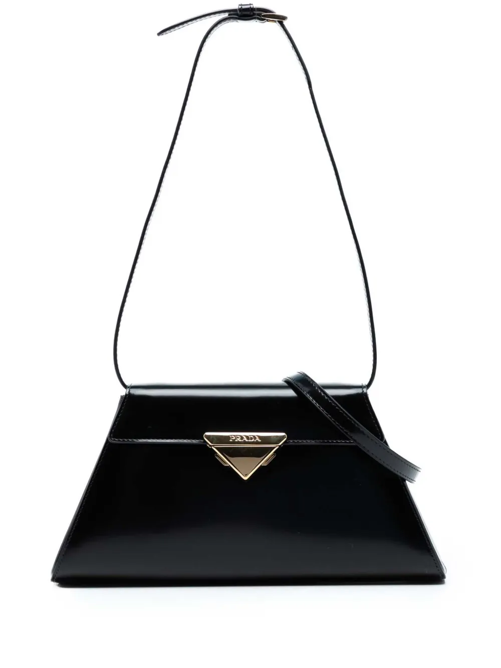 Prada Pre-Owned 2021-2025 ミディアム ブラッシュドレザー サッチェルバッグ - ブラック Prada Pre-Owned 2021-2025 ミディアム ブラッシュドレザー サッチェルバッグ - ブラック