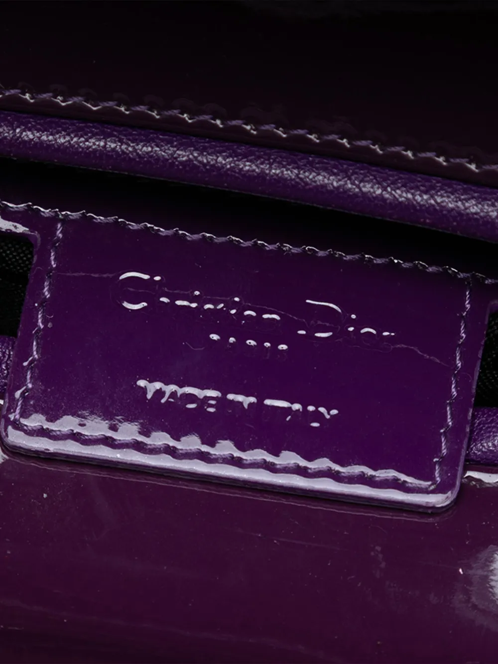 Pre-owned Dior 2012 Large Patent Cannage Lady  Satchel In Purple