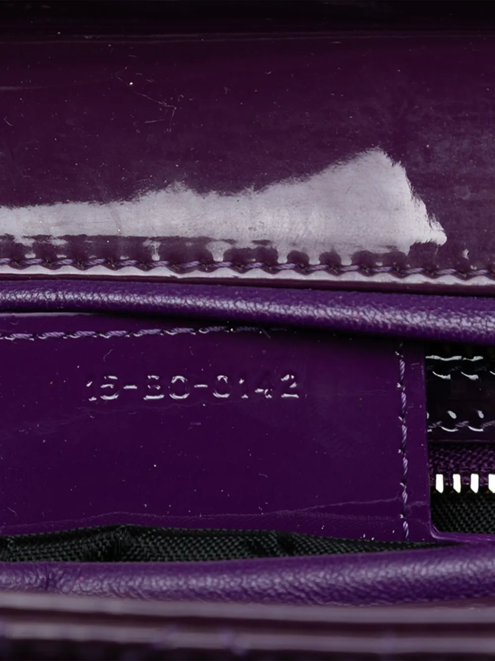 Pre-owned Dior 2012 Large Patent Cannage Lady  Satchel In Purple