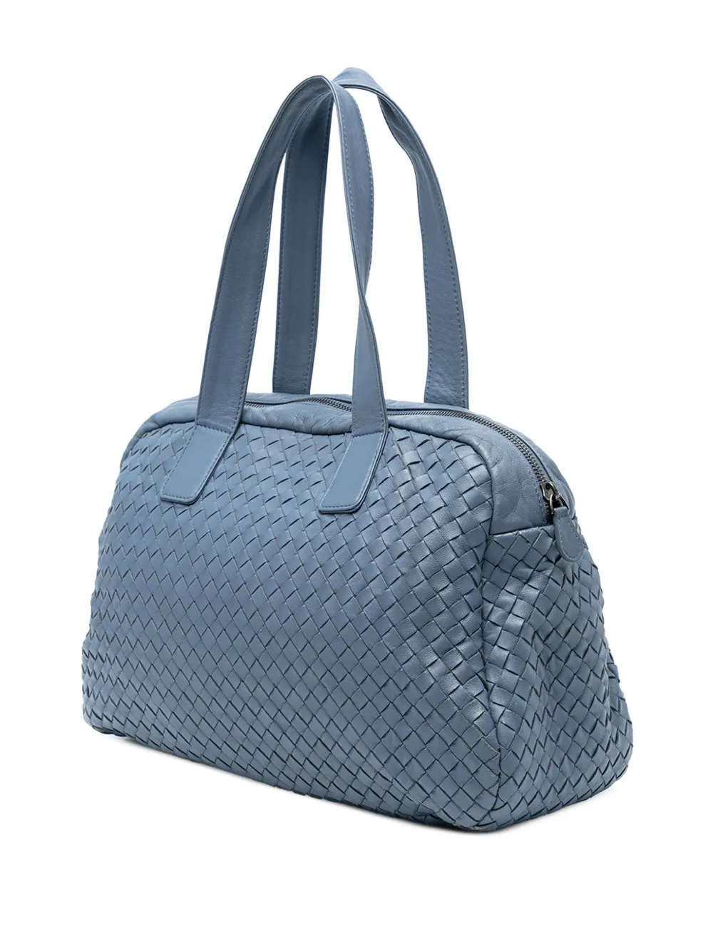 Pre-owned Bottega Veneta 2012-2025 Nappa Intrecciato Handbag In Blue
