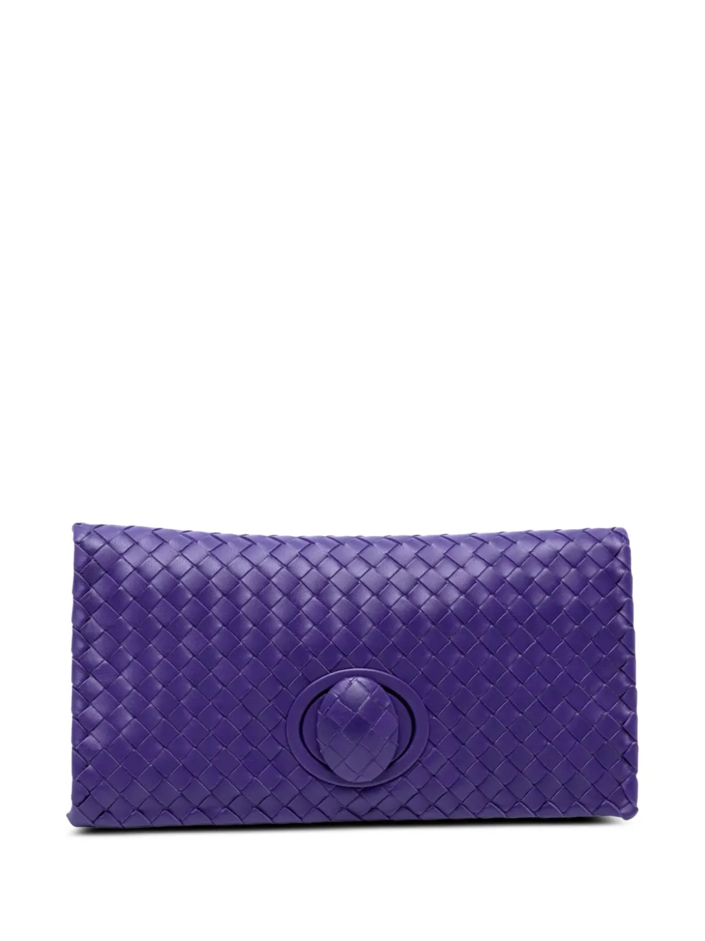 Bottega Veneta Pre-Owned 2012-2025 ナッパ イントレチャート ターンロック クラッチバッグ - パープル Bottega Veneta Pre-Owned 2012-2025 ナッパ イントレチャート ターンロック クラッチバッグ - パープル