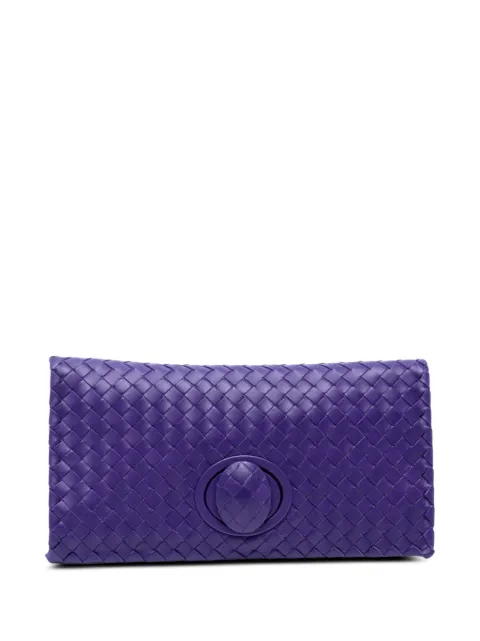 Bottega Veneta Pre-Owned شنطة كلاتش جلد لين بقفل لف وتصميم إنترشياتو 2012-2025