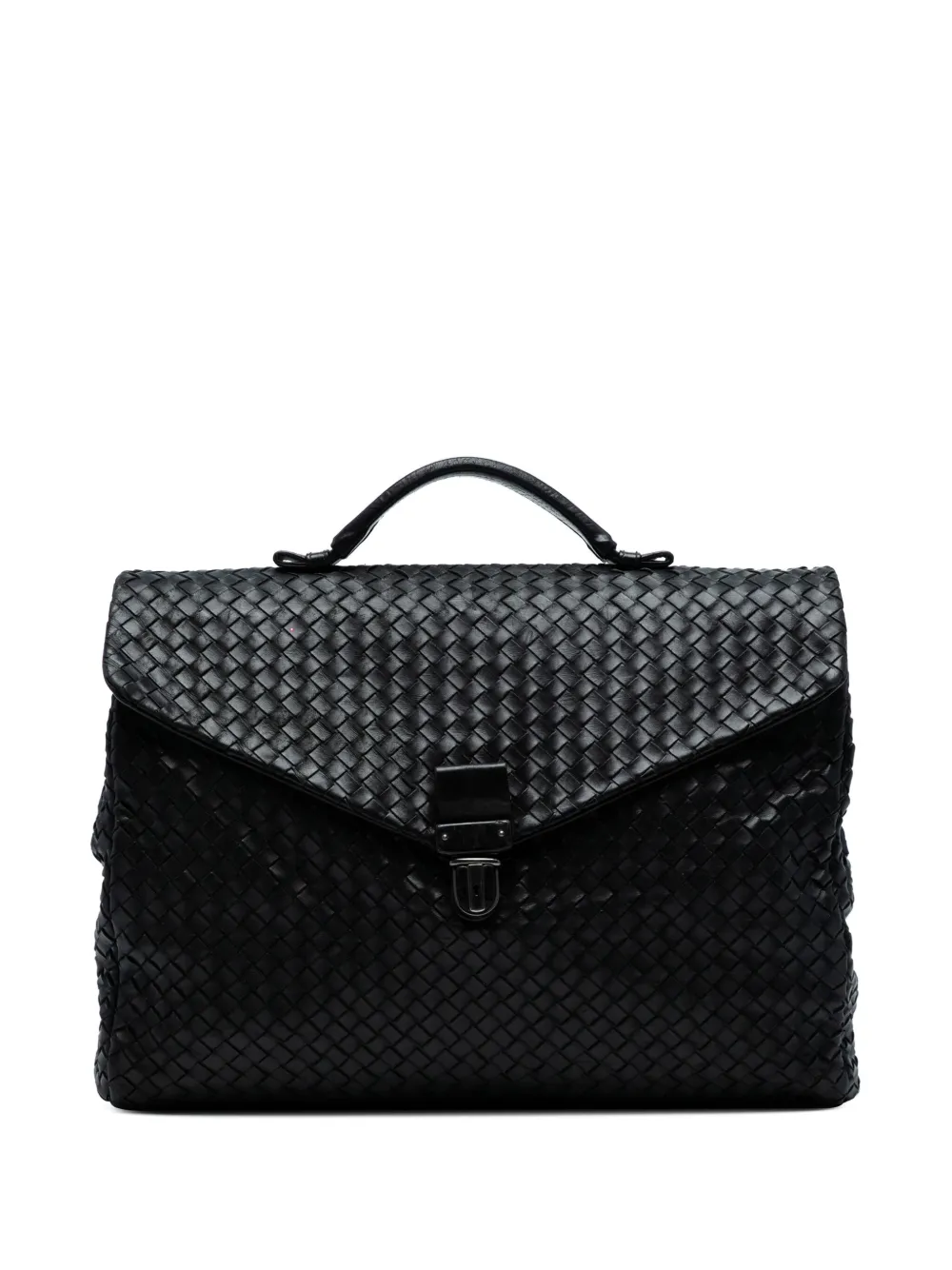 Bottega Veneta Pre-Owned 2000-2007 ナッパ イントレチャート ブリーフケース ビジネスバッグ - ブラック Bottega Veneta Pre-Owned 2000-2007 ナッパ イントレチャート ブリーフケース ビジネスバッグ - ブラック