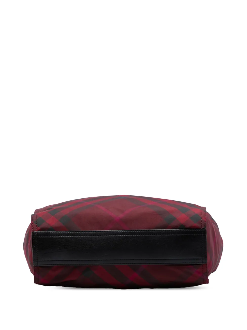 Pre-owned Burberry 2000-2017 Supernova Check Nylon Buckleigh Tote Bag In Red