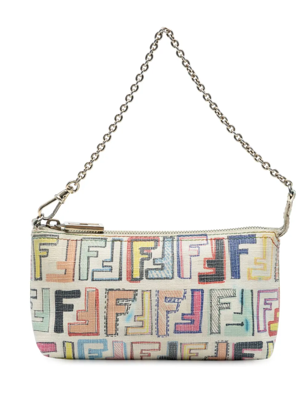 Fendi Pre-Owned 2000-2010 マルチカラー ズッカ スパルマティ チェーン ポシェット ショルダーバッグ Fendi Pre-Owned 2000-2010 マルチカラー ズッカ スパルマティ チェーン ポシェット ショルダーバッグ
