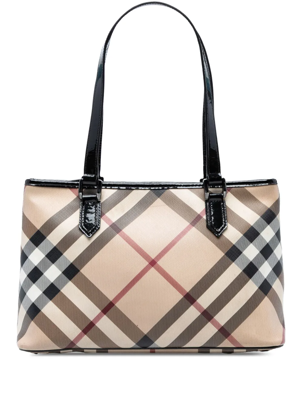 Burberry Pre-Owned 2000-2025 スーパーノバチェック コーテッドキャンバス トートバッグ - ブラウン Burberry Pre-Owned 2000-2025 スーパーノバチェック コーテッドキャンバス トートバッグ - ブラウン