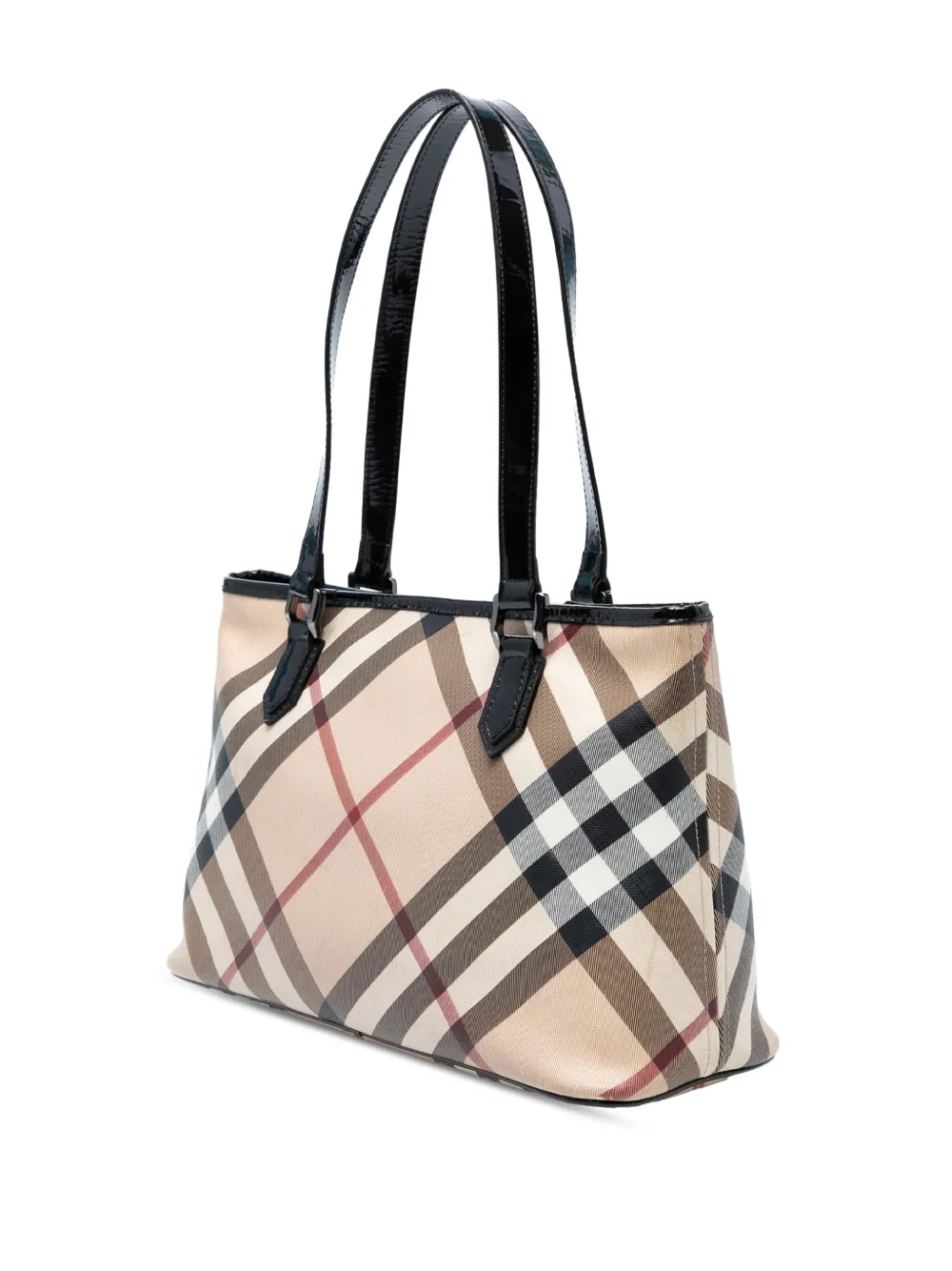 BURBERRY Pre-owned 2000-2025 Supernova Check Coated Canvas Tote Bag In Brown