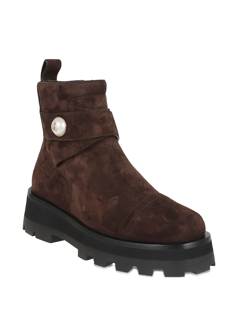 Jimmy Choo Suède laarzen met gesp Bruin