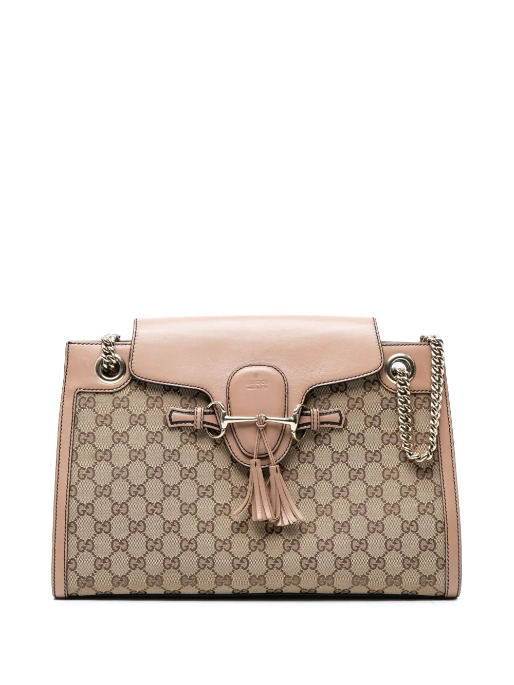 Gucci Pre-Owned 2016-2025 ラージ GGキャンバス エミリーショルダーバッグ - ブラウン Gucci Pre-Owned 2016-2025 ラージ GGキャンバス エミリーショルダーバッグ - ブラウン