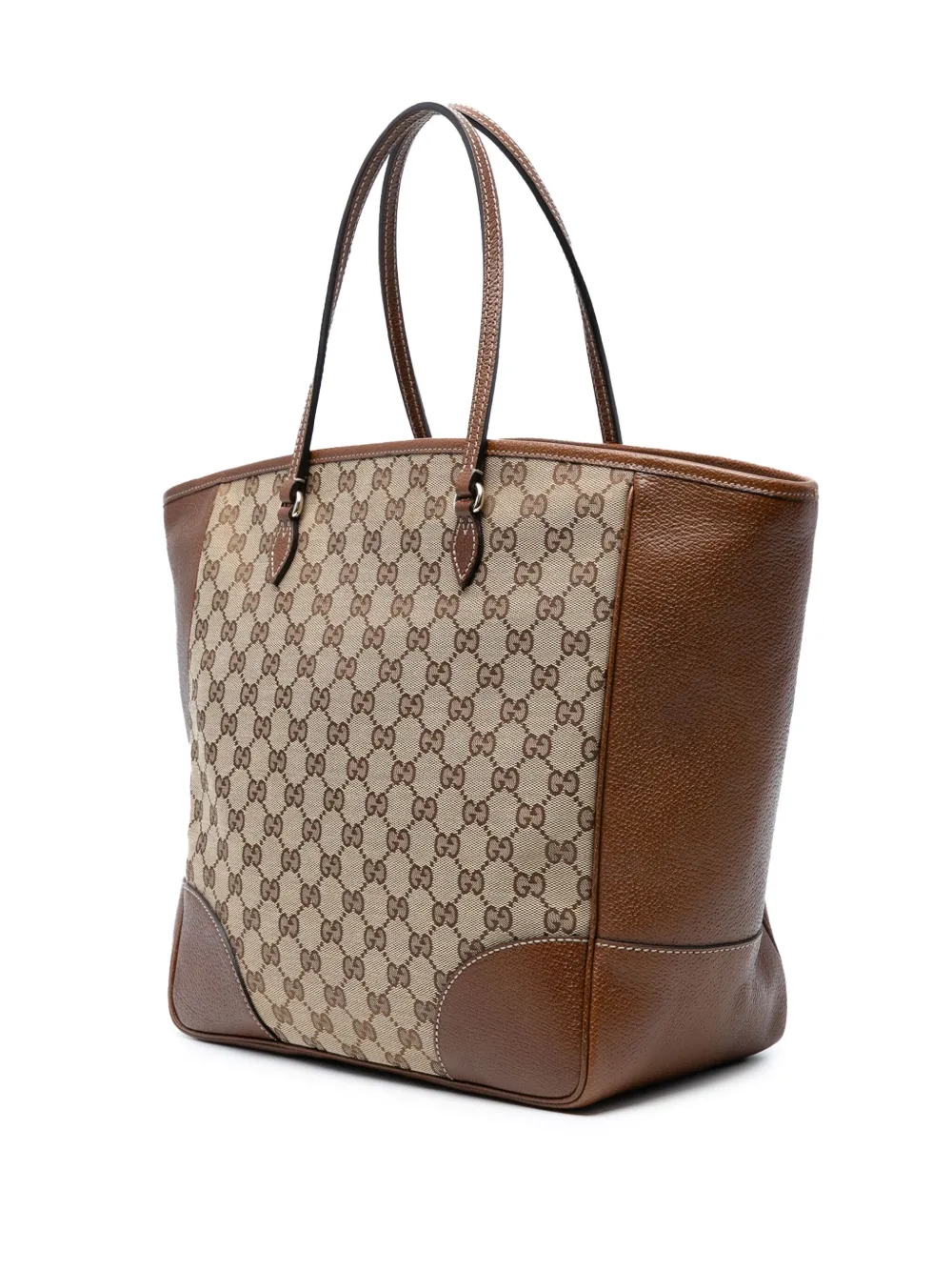 Pre-owned Gucci 2016-2025 Gg Canvas Bree Tote Bag In Brown