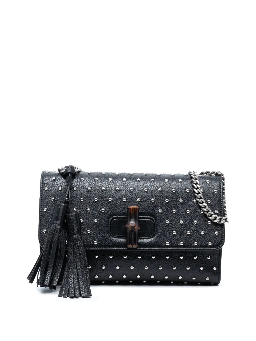 Gucci Pre-Owned 2016-2025 ミディアム スタッズレザー ミス バンブー ショルダーバッグ - ブラック Gucci Pre-Owned 2016-2025 ミディアム スタッズレザー ミス バンブー ショルダーバッグ - ブラック