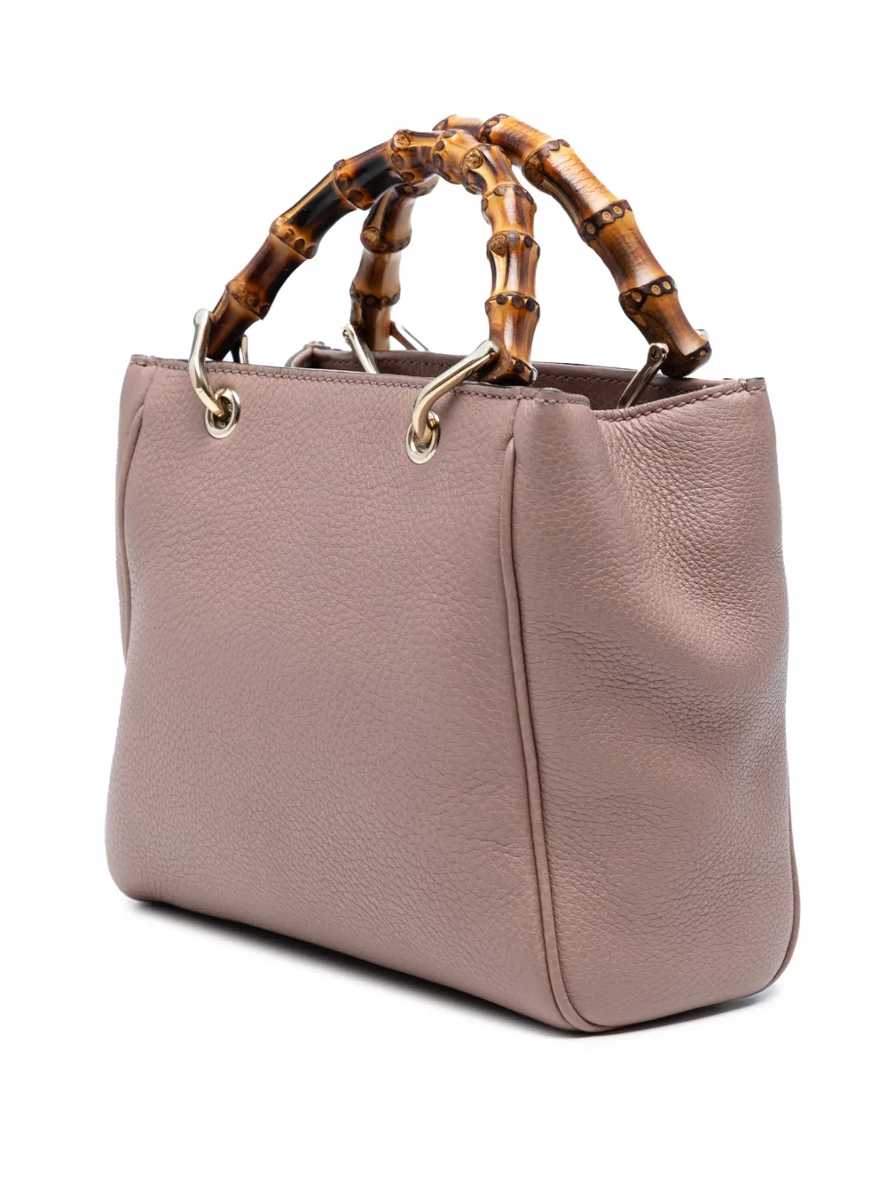 Pre-owned Gucci 2016-2025 Mini Calfskin Bamboo Shopper Satchel In Pink