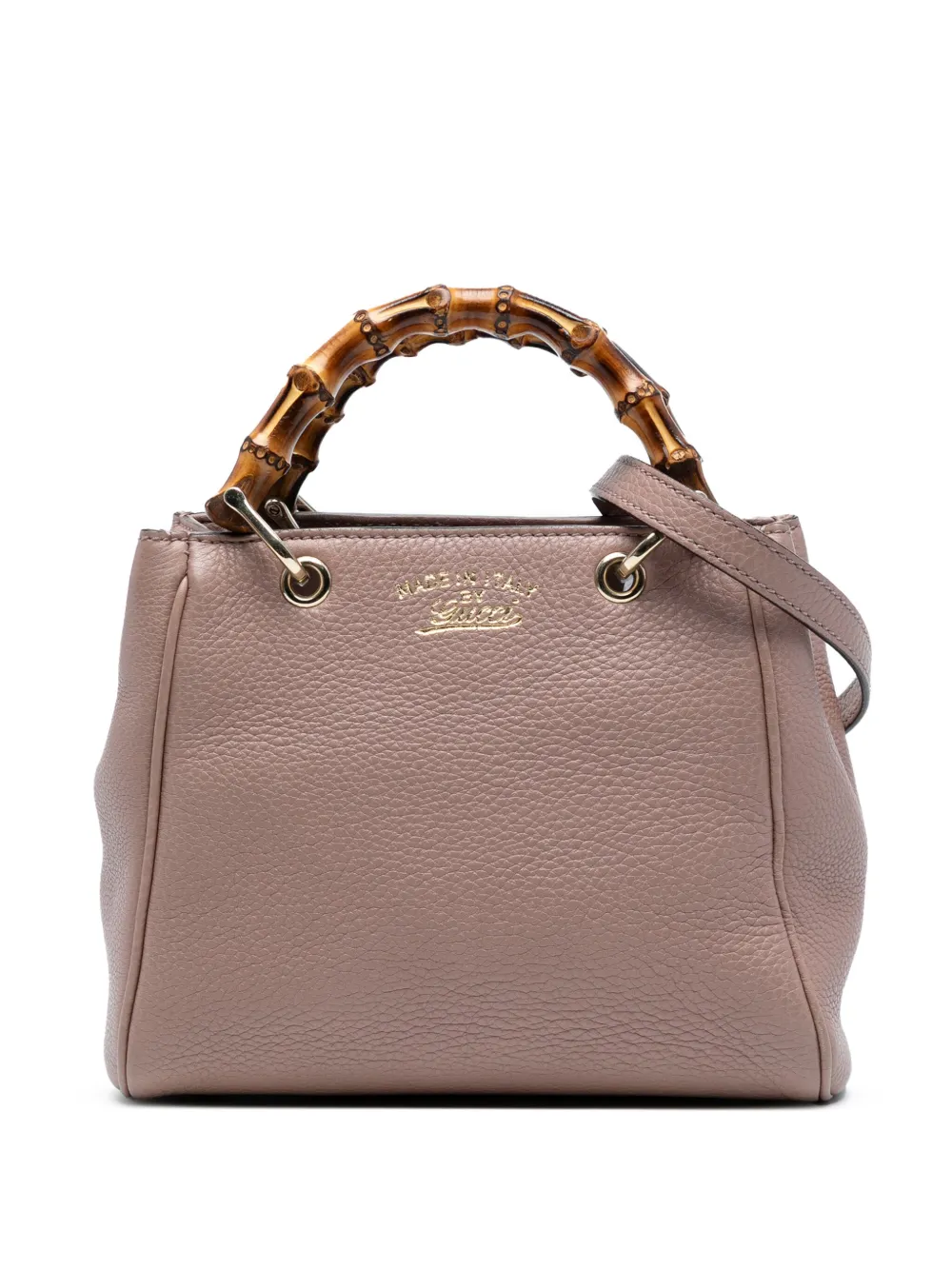 Gucci Pre-Owned 2016-2025 ミニ カーフスキン バンブー ショッパー サッチェルバッグ - ピンク Gucci Pre-Owned 2016-2025 ミニ カーフスキン バンブー ショッパー サッチェルバッグ - ピンク