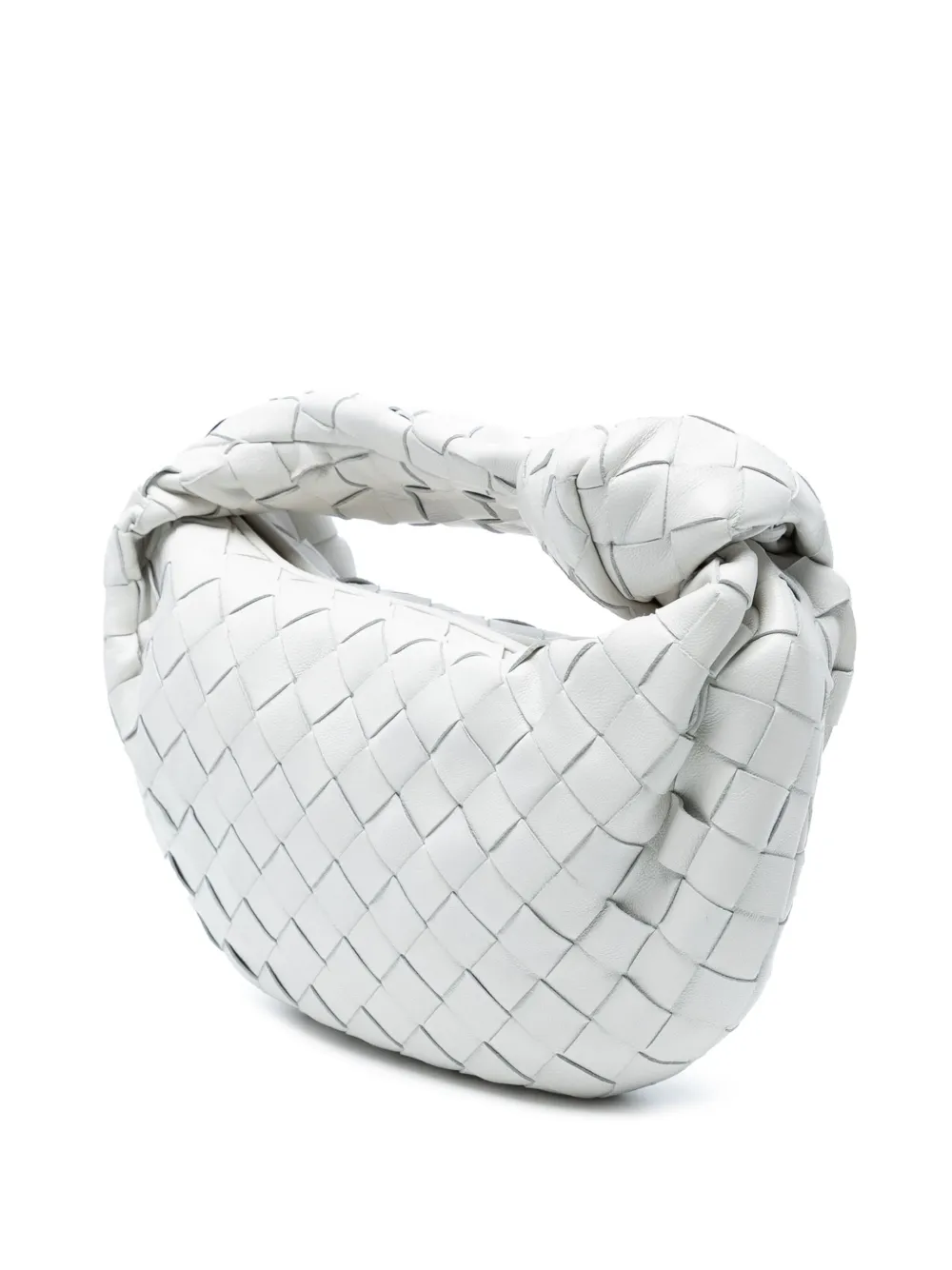 Pre-owned Bottega Veneta 2012-2025 Mini Nappa Intrecciato Jodie Hobo Bag In White