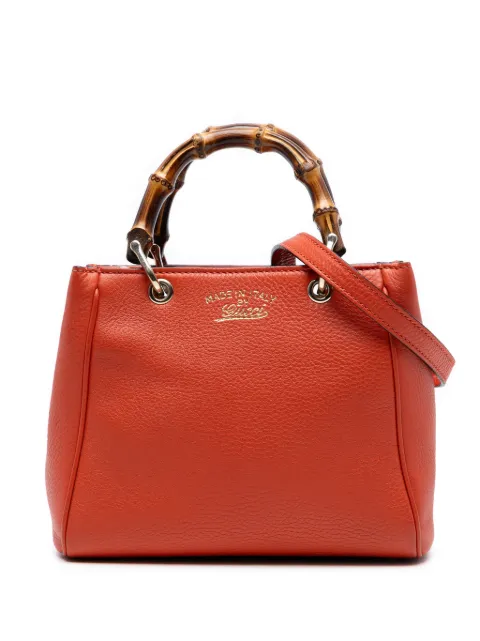Gucci Pre-Owned Bamboo Shopper liten axelremsväska i kalvskinn från 2016-2025