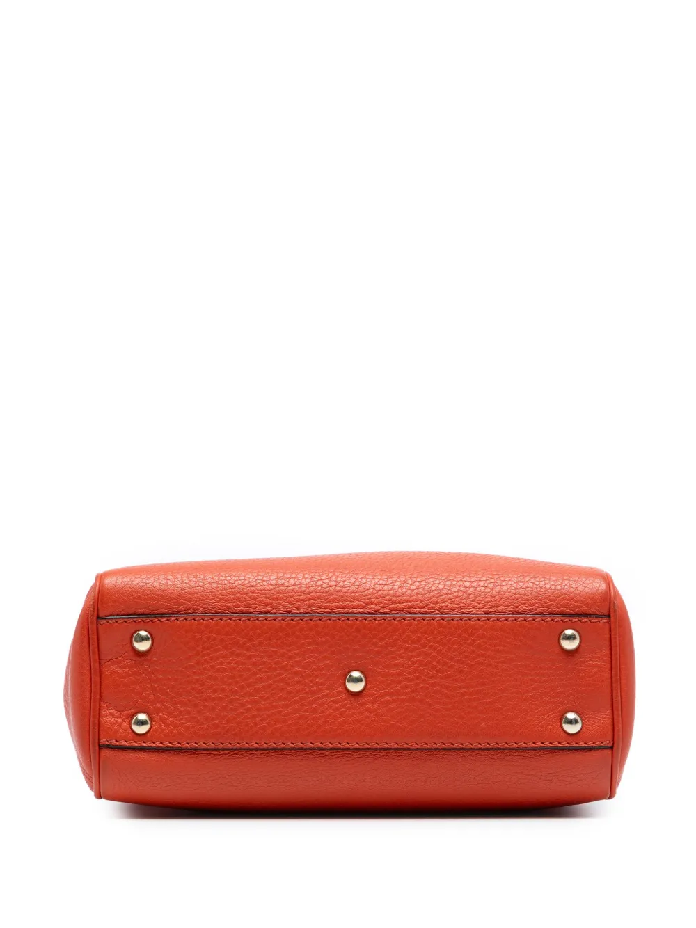 Pre-owned Gucci 2016-2025 Mini Calfskin Bamboo Shopper Satchel In Orange