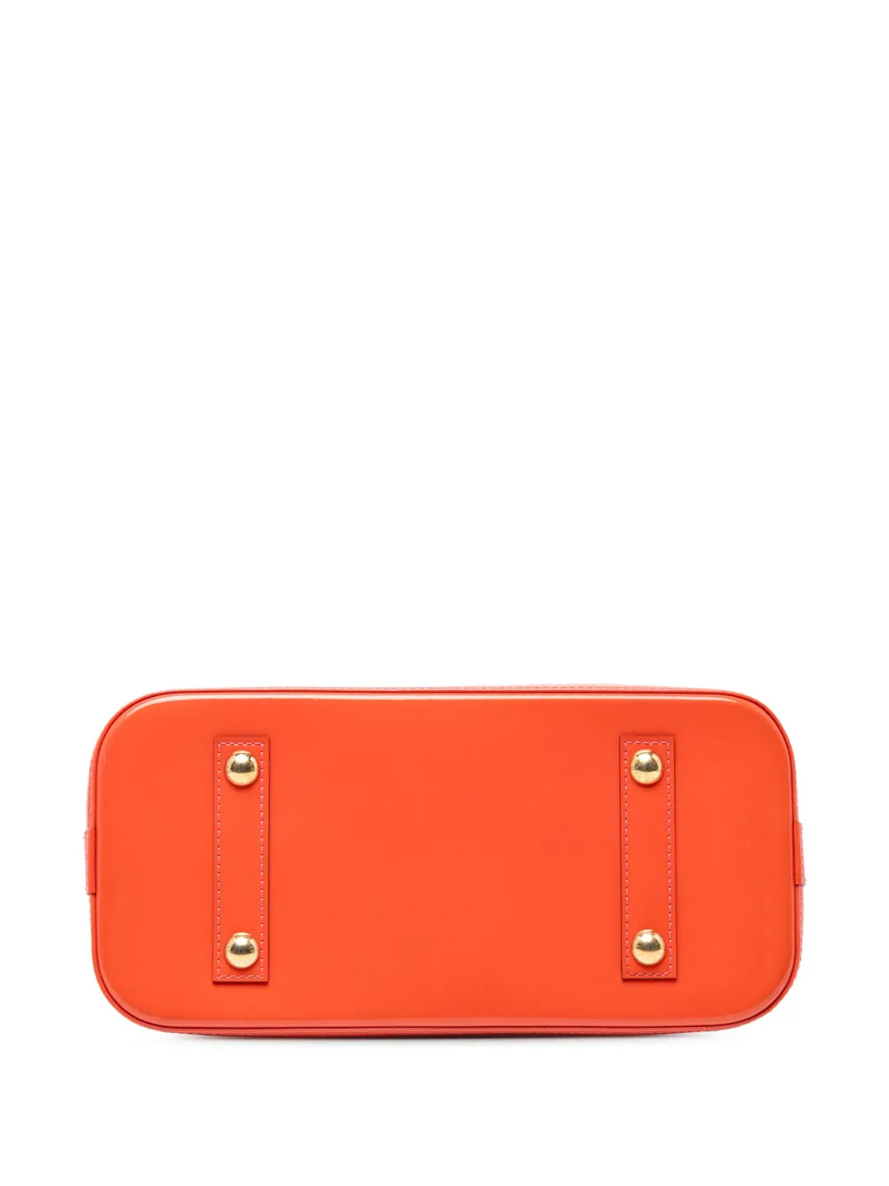 Pre-owned Louis Vuitton 2015 Monogram Vernis Alma Pm Satchel In Orange