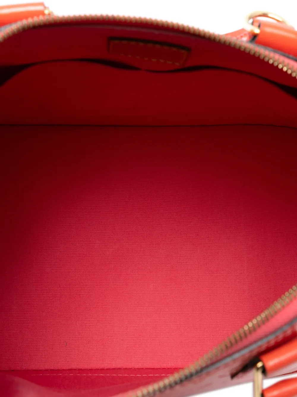 Pre-owned Louis Vuitton 2015 Monogram Vernis Alma Pm Satchel In Orange