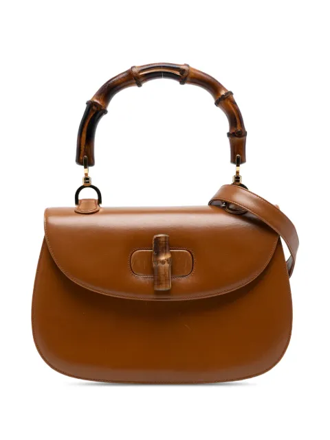 Gucci Pre-Owned 20th Century Small Grained Calfskin Bamboo Top Handle Bag satchel