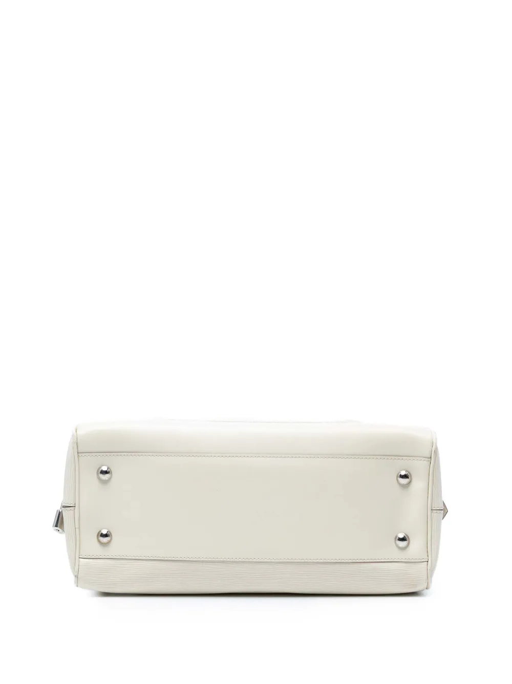 Pre-owned Louis Vuitton 2000-2025 Epi Bowling Montaigne Gm Handbag In White