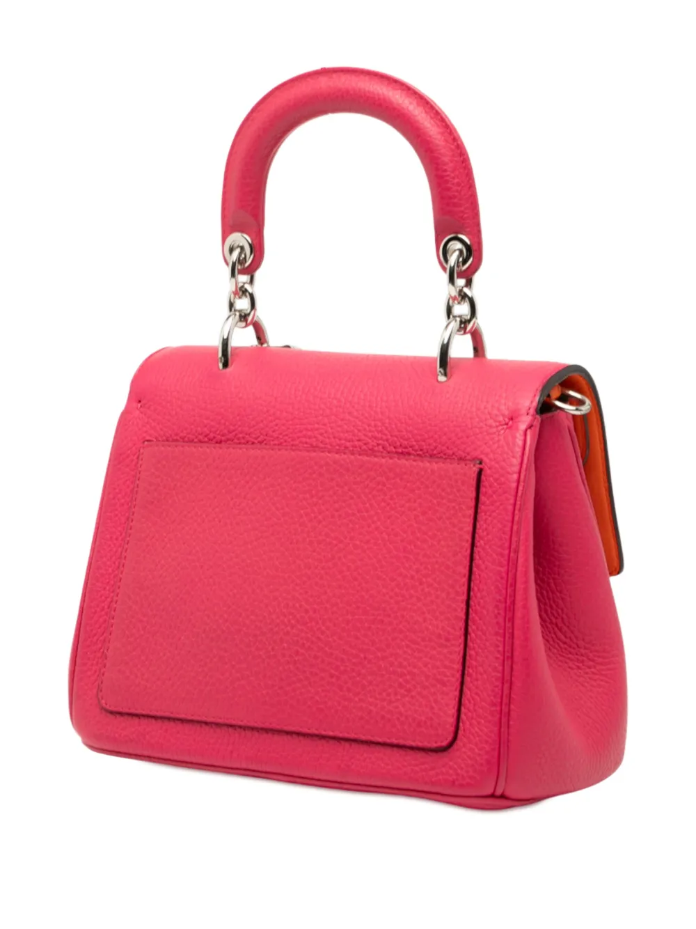 Pre-owned Dior 2014 Mini Leather Be  Flap Satchel In Pink