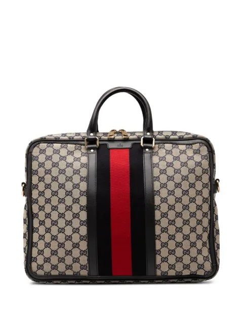 Gucci Pre-Owned bolso business de lona con tribanda Web y motivo GG 2000-2015