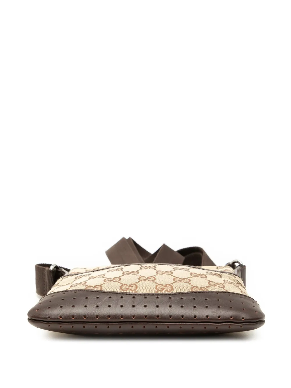 GUCCI Pre-owned 2000-2015 Small Gg Canvas Perforated Crossbody Bag In Brown