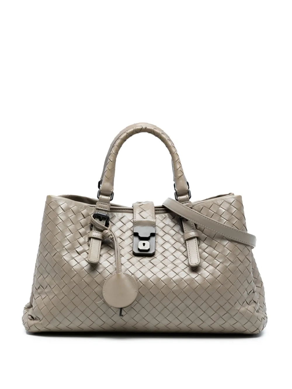 Bottega Veneta Pre-Owned 2012-2025 スモール ナッパ イントレチャート ローマ サッチェルバッグ - Bottega Veneta Pre-Owned 2012-2025 スモール ナッパ イントレチャート ローマ サッチェルバッグ -