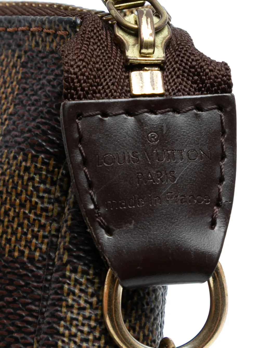 LOUIS VUITTON Pre-owned 2008 Damier Ebene Mini Pochette Accessoires Handbag In Brown