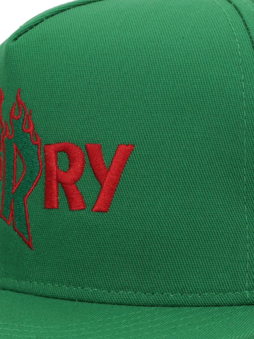 Cherry World Embroidery Adjustable Cap In Green