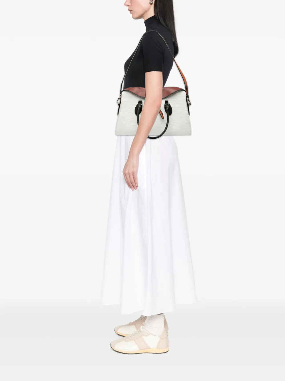 Pre-owned Louis Vuitton 2018 Epi Tuileries Satchel In White