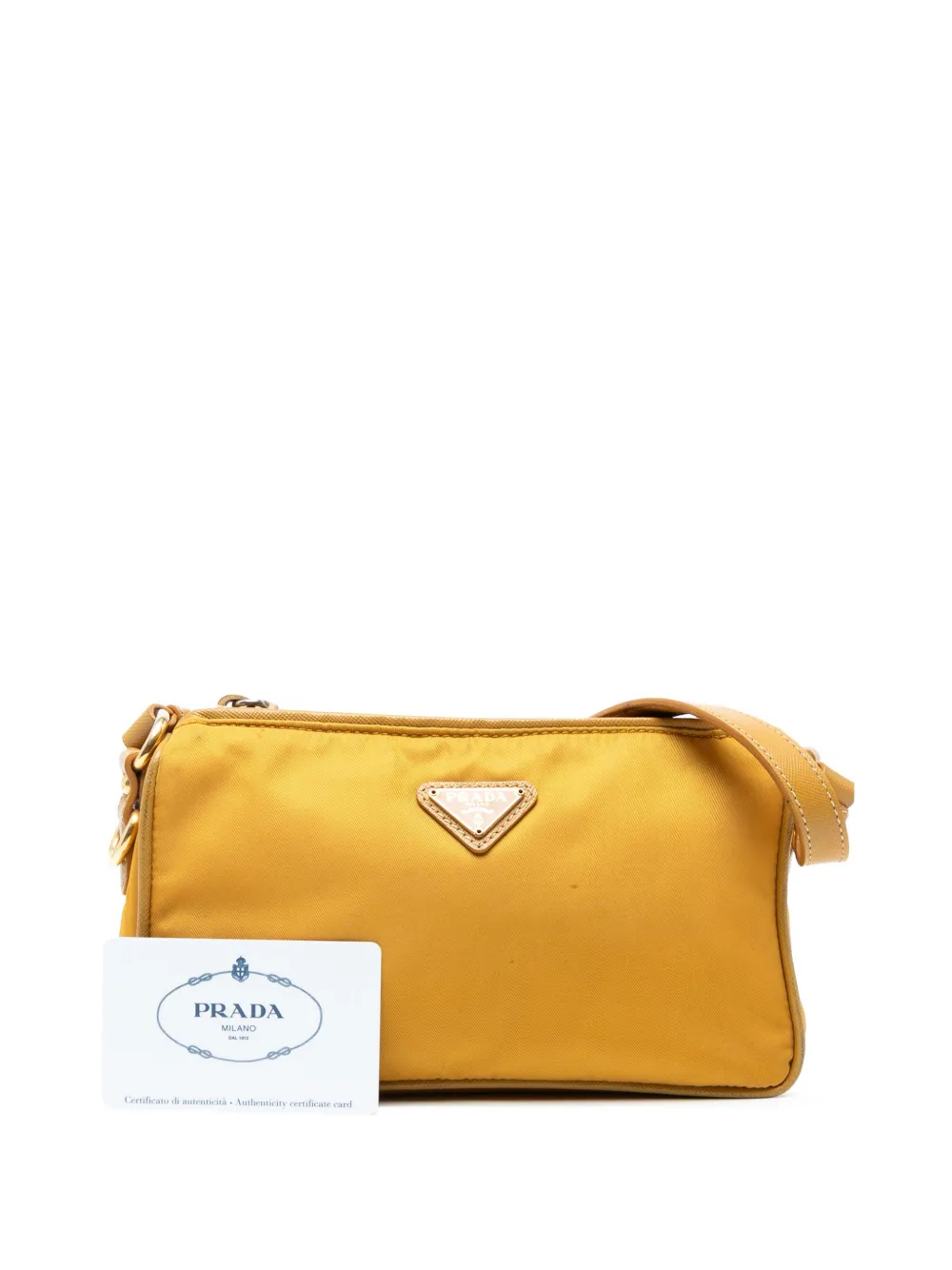 Pre-owned Prada 2000-2013 Tessuto Shoulder Bag In Yellow