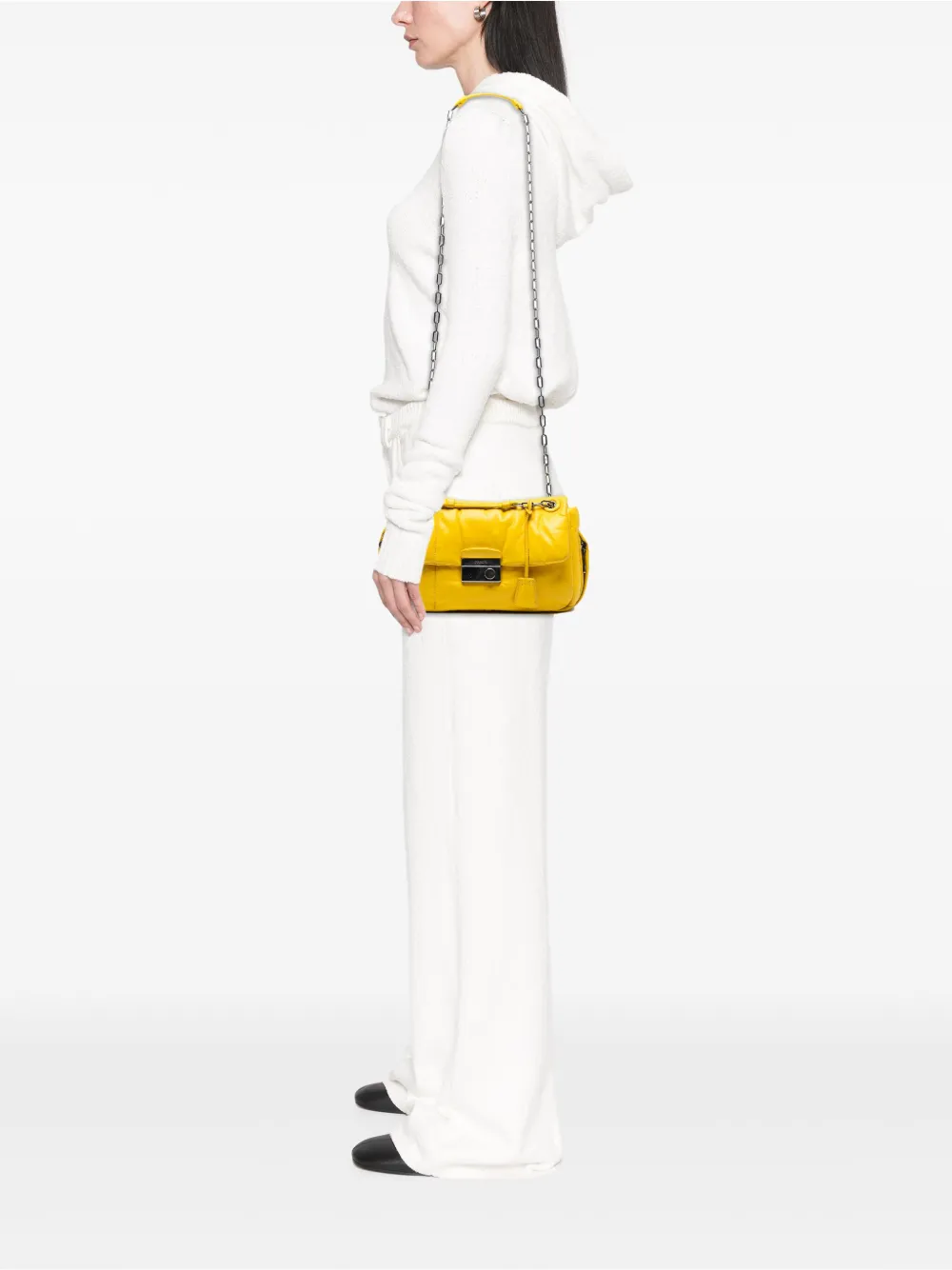 Prada Pre-Owned 2013-2025 Nappa Bomber Sound Lock Chain Flap shoulder bag | Pre-Owned | Image 2