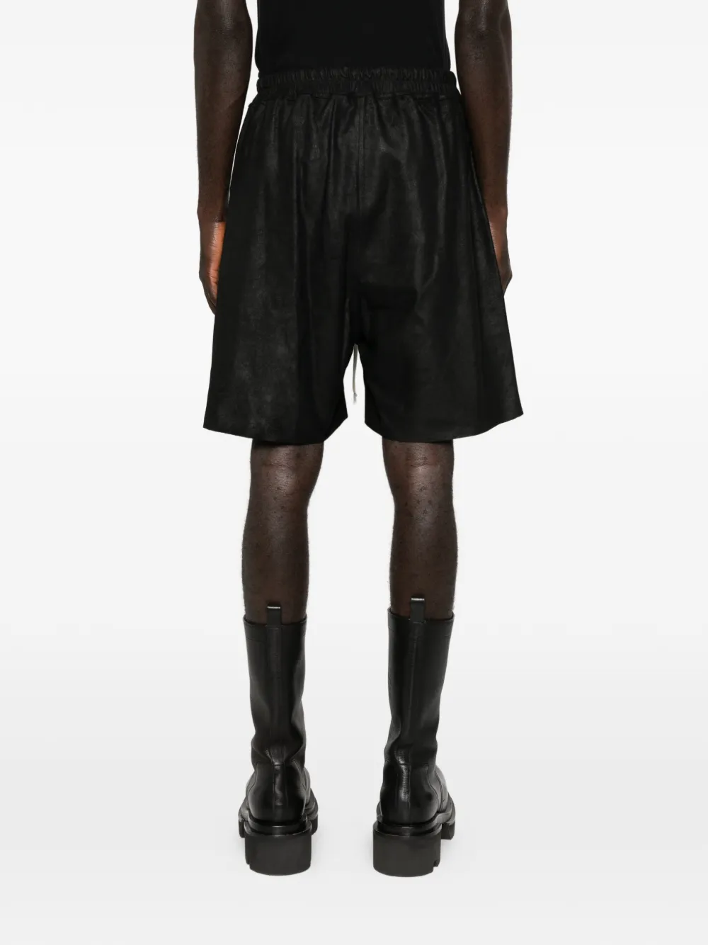 Rick Owens Boxers Drawstring Split Shorts In Black