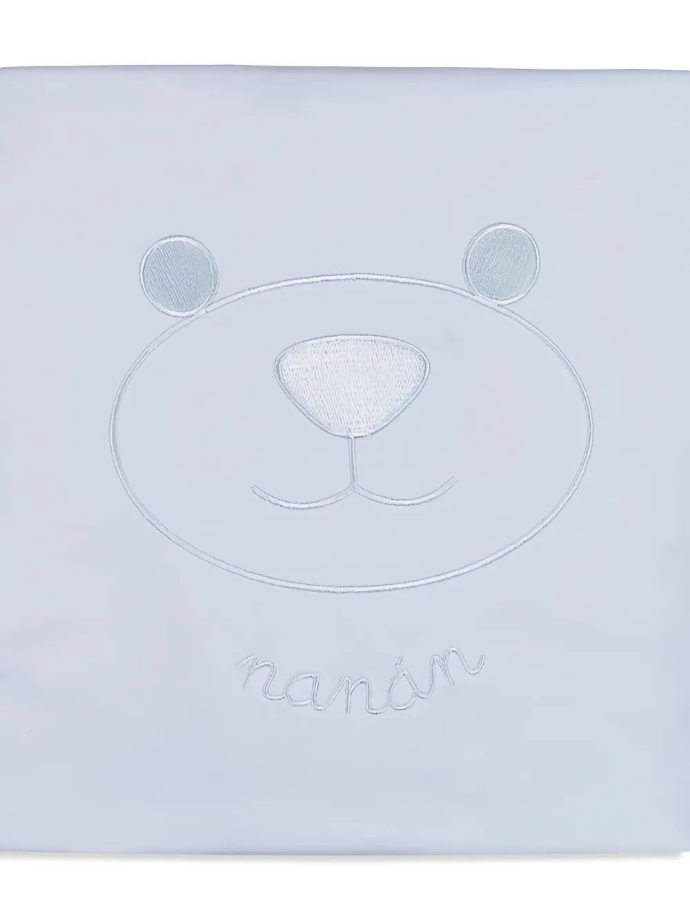 NANAN teddy bear-embroidered blanket - Blauw