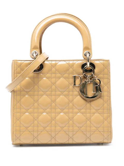 Christian Dior Pre-Owned 2014 Medium Patent Cannage Lady Dior satchel