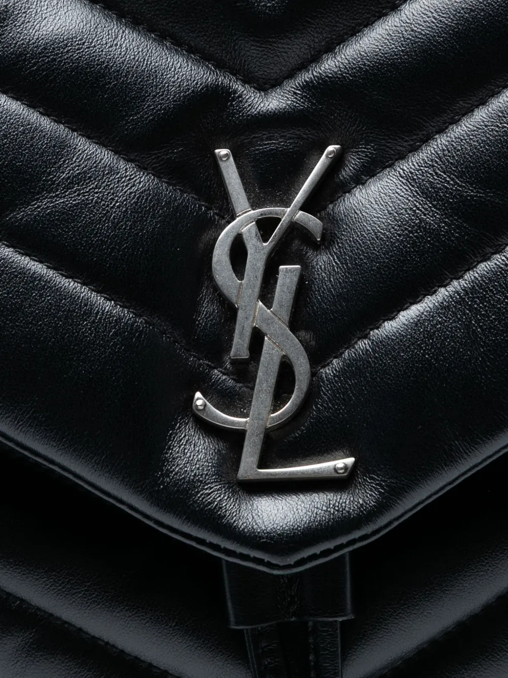 SAINT LAURENT Pre-owned 2017 Medium Matelasse Leather Monogram Loulou Backpack In Black