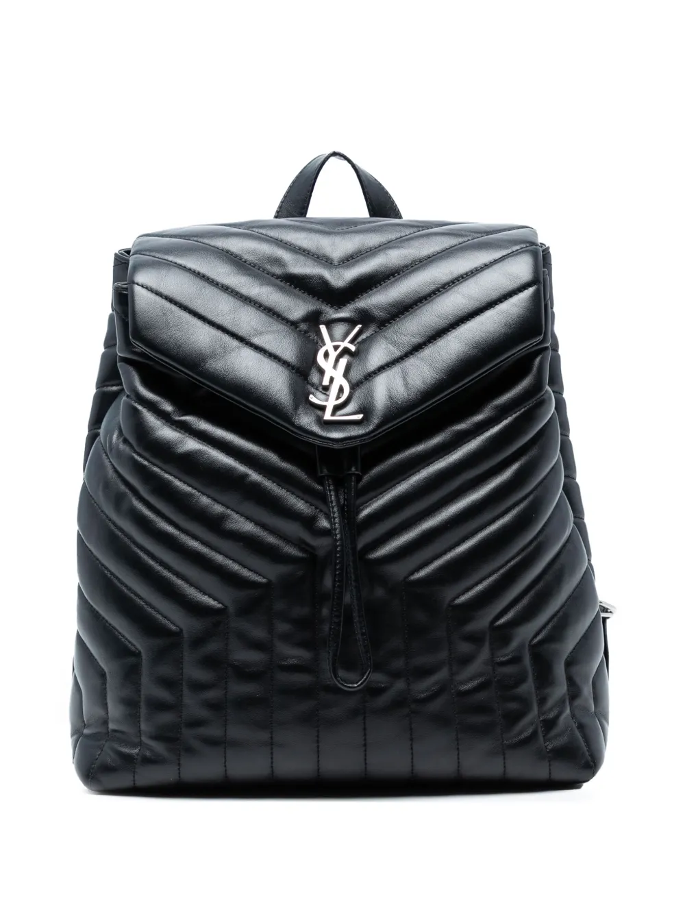 Saint Laurent Pre-Owned 2017 ミディアム マテラッセレザー モノグラム ルル バックパック - ブラック Saint Laurent Pre-Owned 2017 ミディアム マテラッセレザー モノグラム ルル バックパック - ブラック