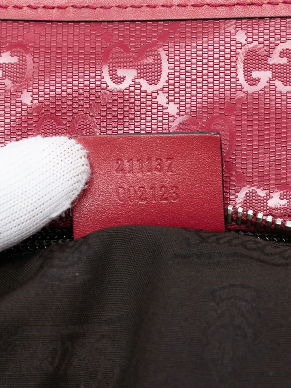 Pre-owned Gucci 2016-2025 Medium Gg Imprime Tote Bag In Red