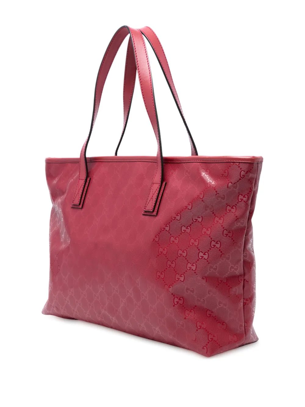 Pre-owned Gucci 2016-2025 Medium Gg Imprime Tote Bag In Red