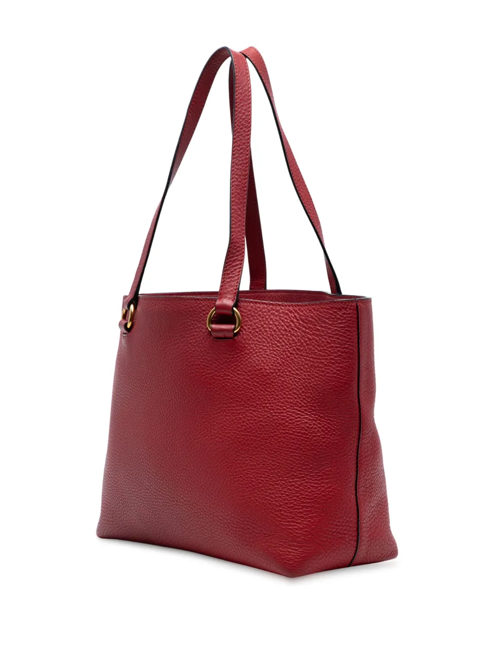Pre-owned Prada 2010-2025 Vitello Daino Canapa Logo Tote Bag In Red