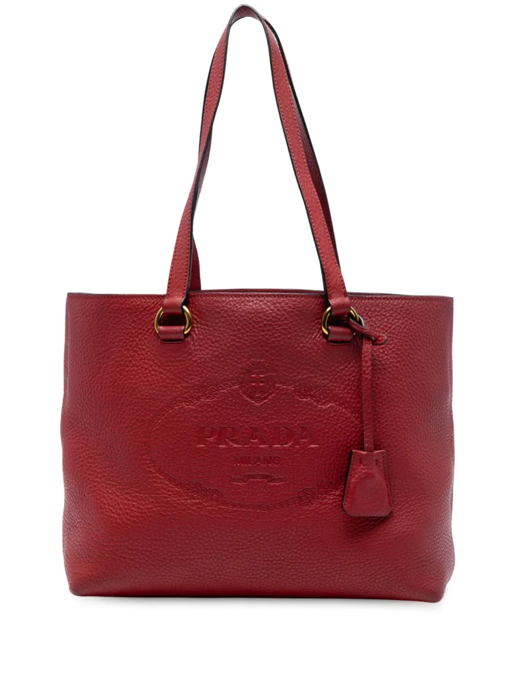 Prada Pre-Owned 2010-2025 ヴィッテロ ダイノ カナパ ロゴ ハンドバッグ - レッド Prada Pre-Owned 2010-2025 ヴィッテロ ダイノ カナパ ロゴ ハンドバッグ - レッド