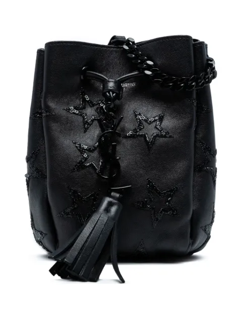Saint Laurent Pre-Owned 2015 Mini Leather Embroidered Star Tassel bucket bag