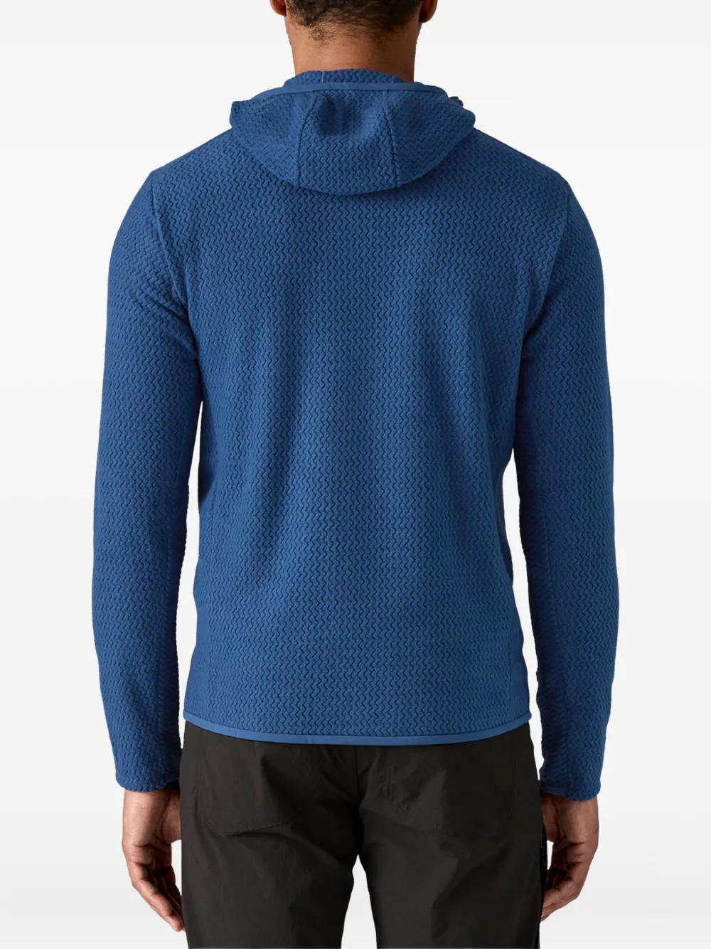 Patagonia R1 Air Fleece gebreide hoodie met buidelzak en rits Blauw