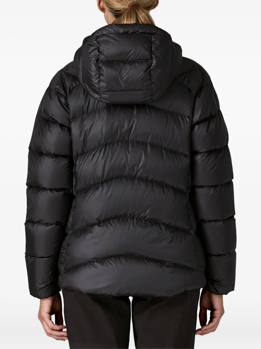 Patagonia X Fitz Roy Down Hooded Zip Jacket In Black