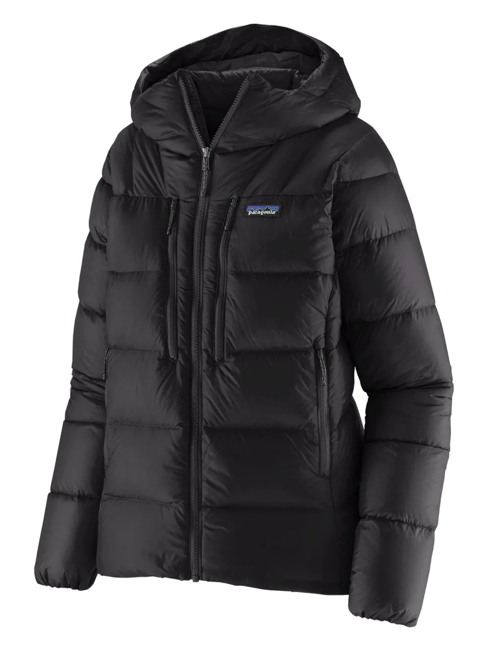 Patagonia X Fitz Roy Down Hooded Zip Jacket In Black